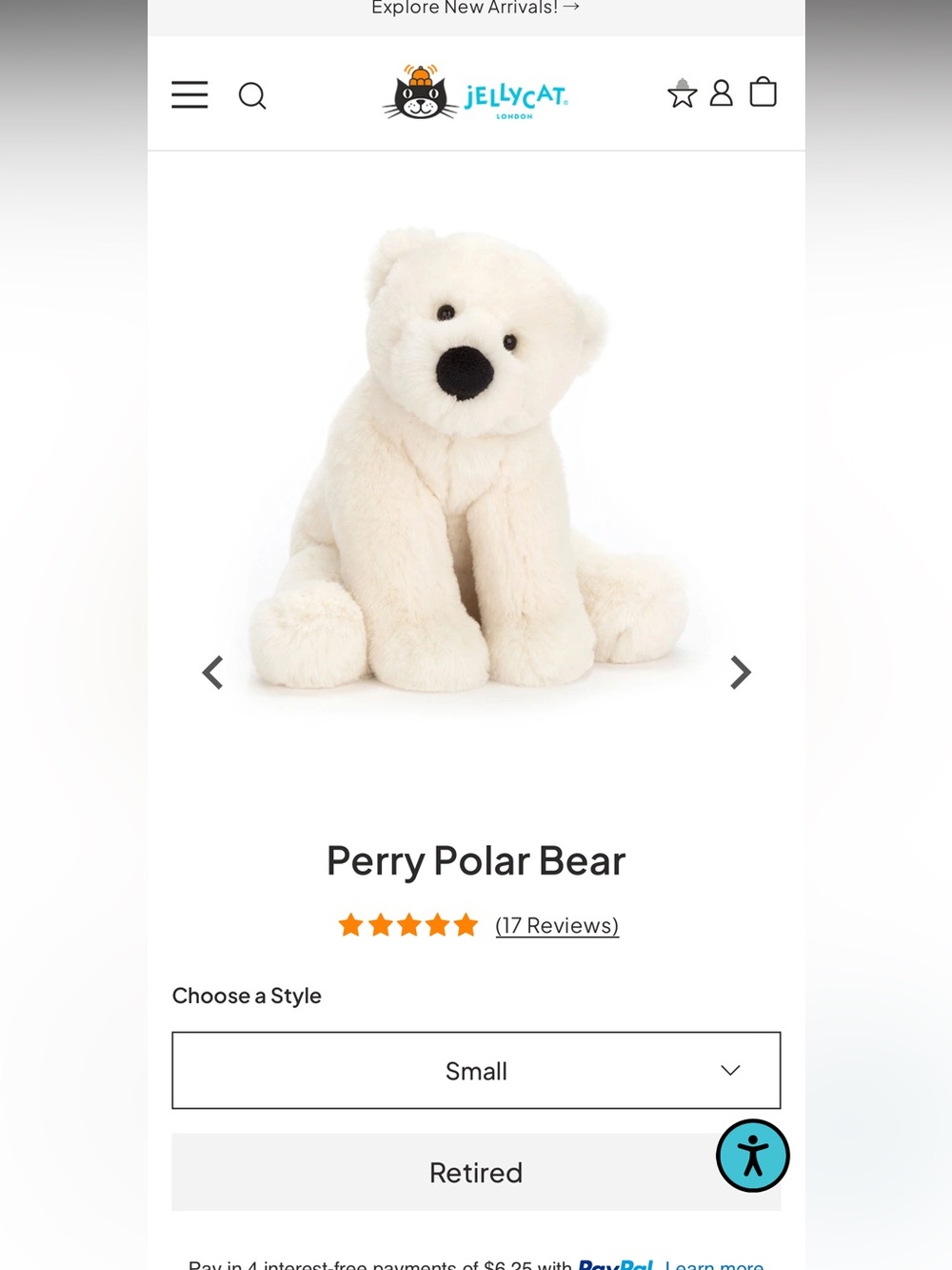 ❣️HTF❣️RARE❣️ Retired Jellycat Perry Polar Bear